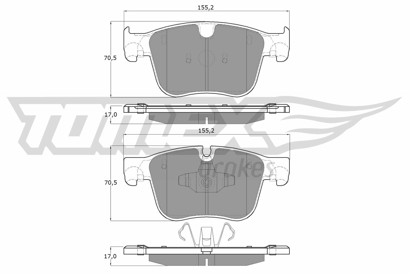 Sada brzdových destiček, kotoučová brzda TOMEX Brakes